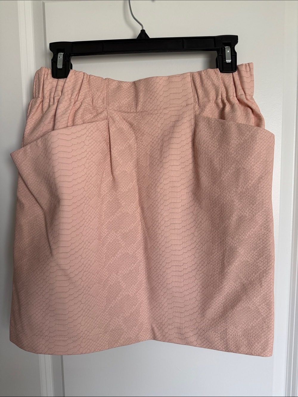 Sincerely Ours Blush Pink Faux Croc Mini Skirt